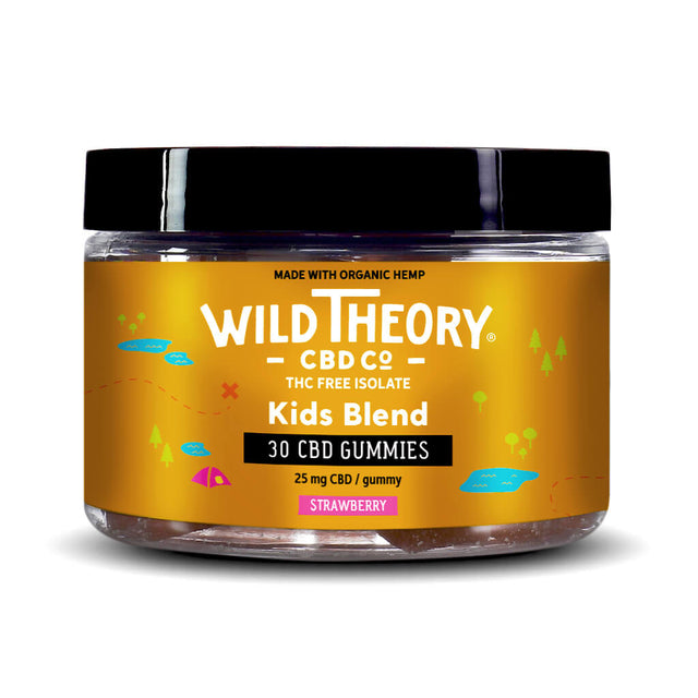 Wild Theory CBD Gummies for Kids – 25mg CBD – Strawberry 30 gummies