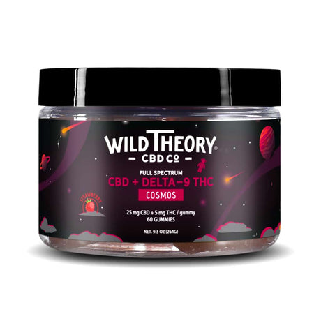 Wild Theory Cosmos Delta 9 THC Gummies - 5mg THC + 25mg CBD - Strawberry