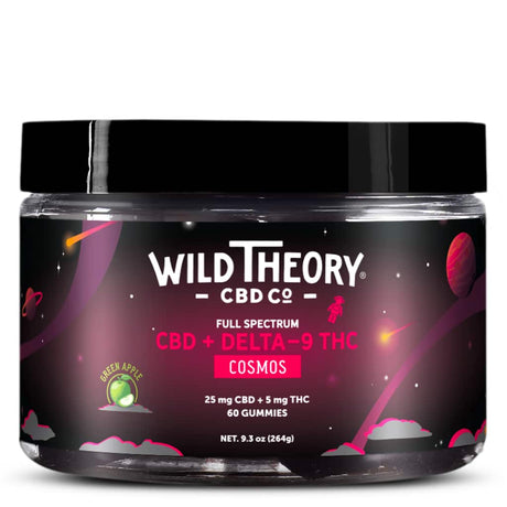 Wild Theory Cosmos Delta 9 THC Gummies - 5mg THC + 25mg CBD - Green Apple