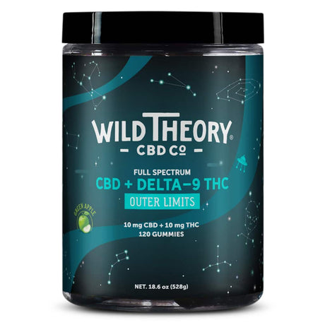 Wild Theory Outer Limits Delta 9 THC Gummies - 10mg THC + 10mg CBD - Green Apple