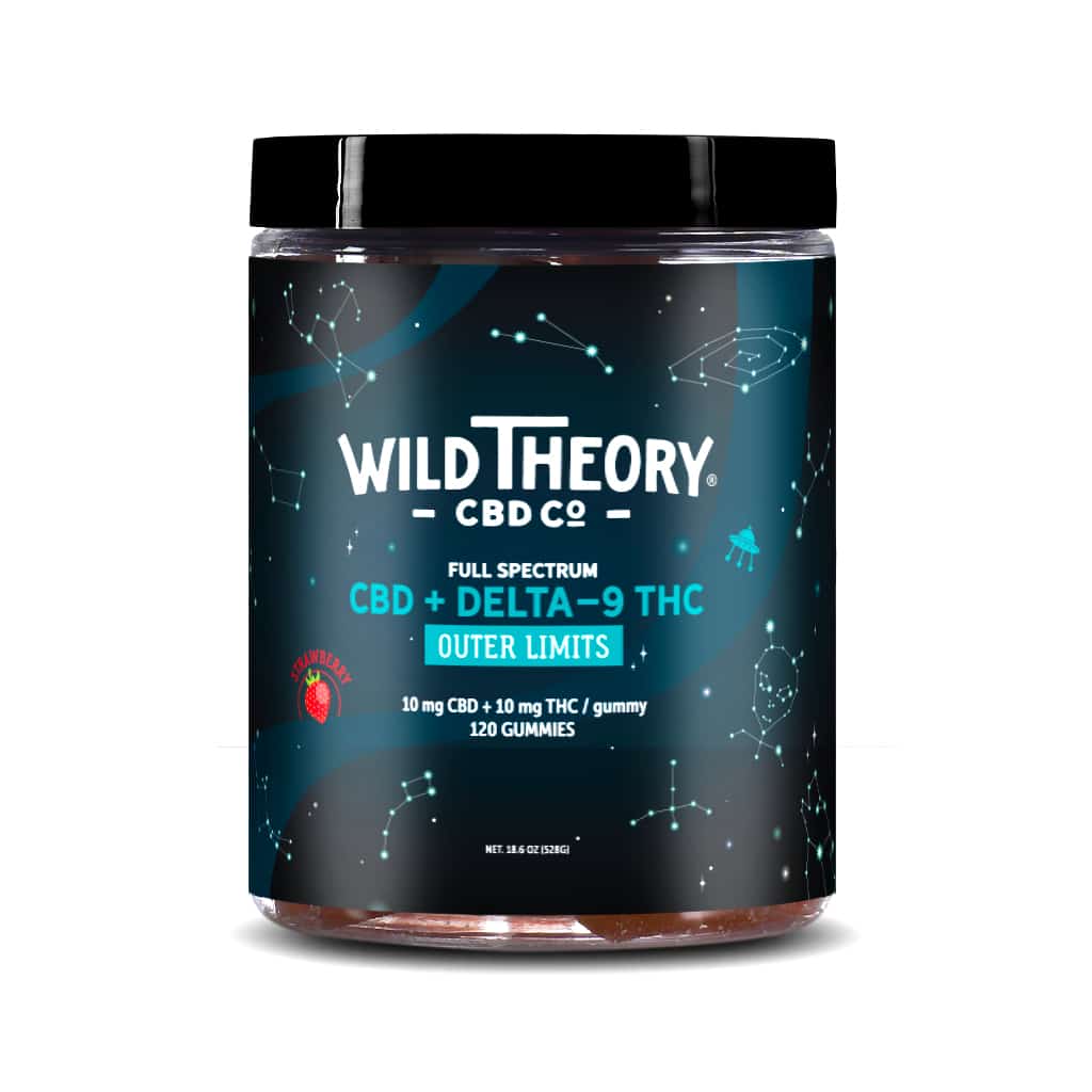 Wild Theory Outer Limits Delta 9 THC Gummies - 10mg THC + 10mg CBD - Strawberry