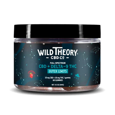 Wild Theory Outer Limits Delta 9 THC Gummies - 10mg THC + 10mg CBD - Strawberry