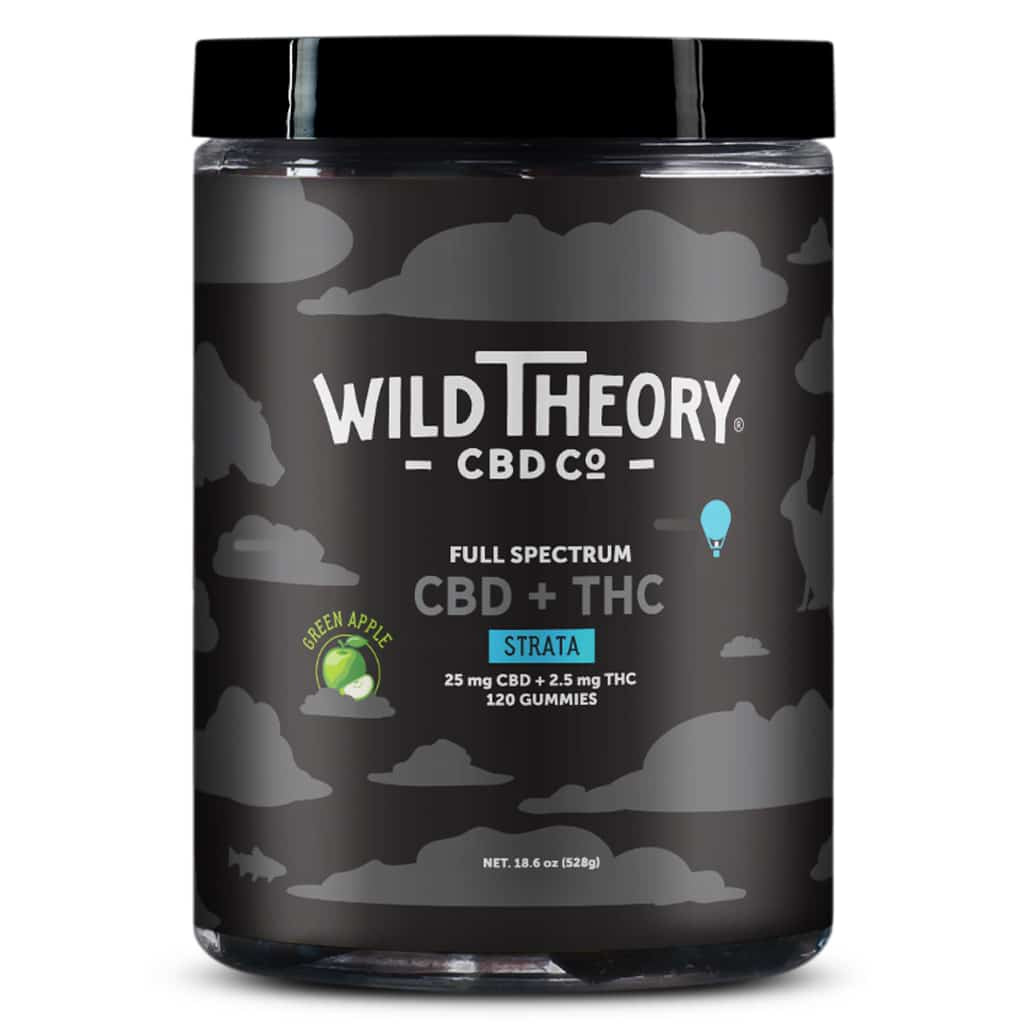 Wild Theory Strata Full Spectrum CBD THC Gummies - 2.5mg THC + 25mg CBD - Green Apple