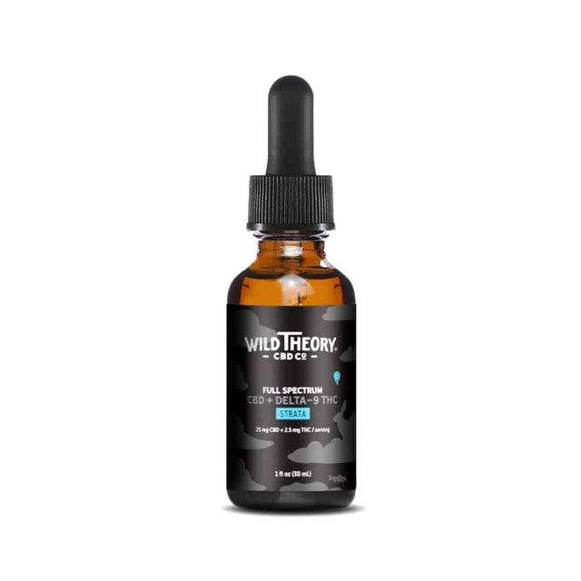 Wild Theory CBD Strata Full Spectrum CBD Oil with THC - 25mg CBD + 2.5mg THC - Unflavored CBD Oil 1oz