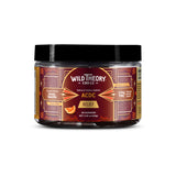 Small jar of Wild Theory CBD Co. ACDC Relief gummies featuring a sativa and indica hybrid formula with 2.5mg THC per gummy. The label design includes orange slice imagery and gold Art Deco-style graphics.