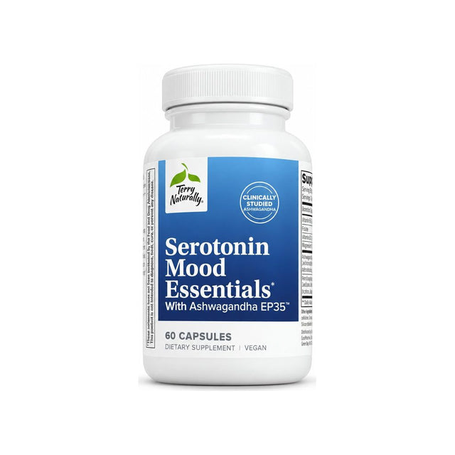 Terry Naturally Serotonin Mood Essentials with Ashwagandha EP35 60-capsule bottle front label