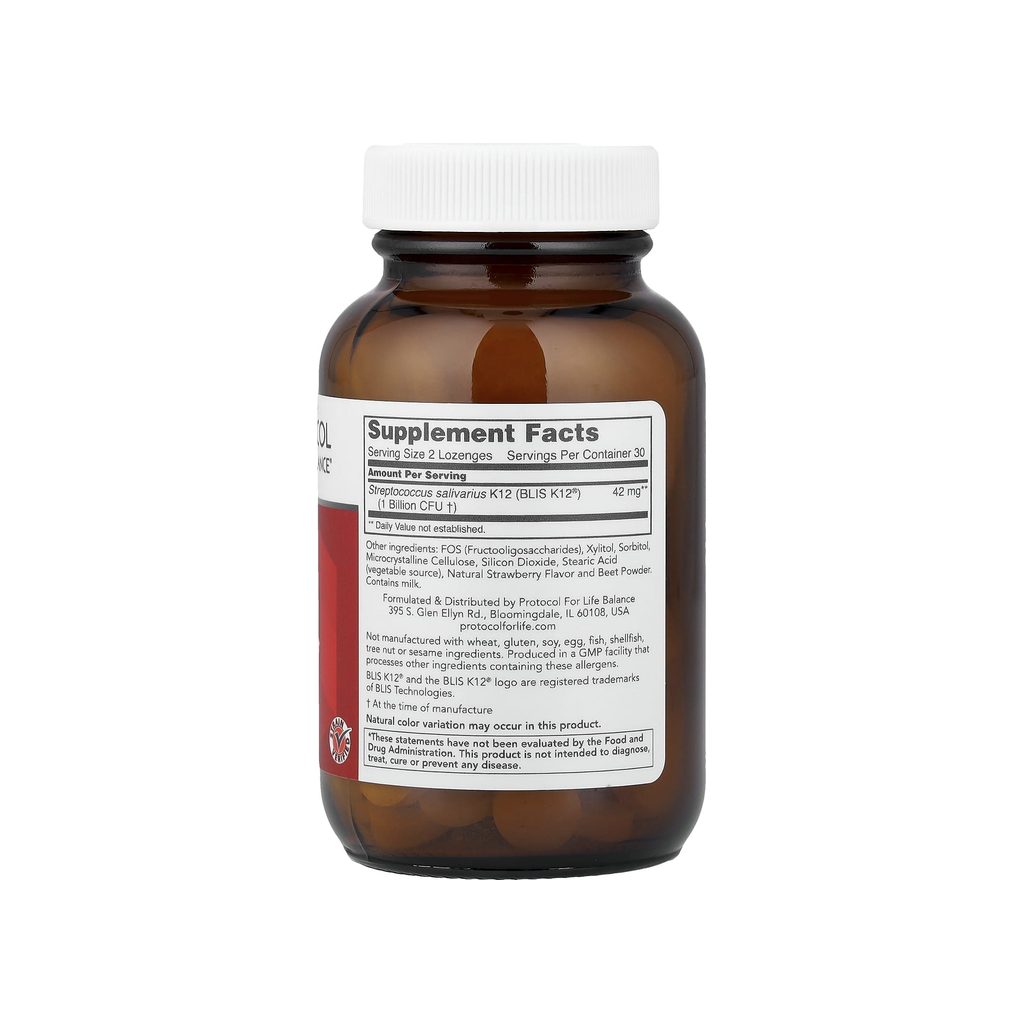 Protocol for Life Balance E.N.T. Biotic supplement facts panel listing ingredients and serving size