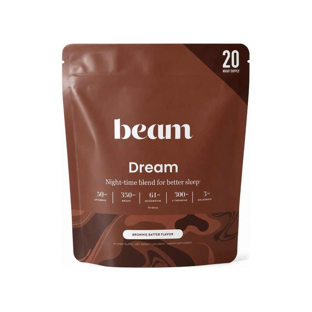 Beam Dream Powder Brownie Batter 10-serving pouch on a white background