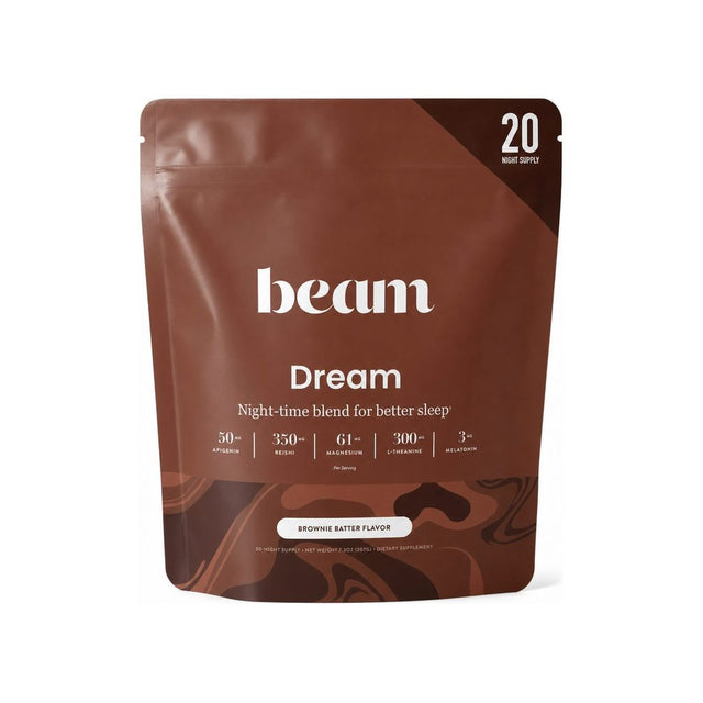 Beam Dream Powder Brownie Batter 10-serving pouch on a white background
