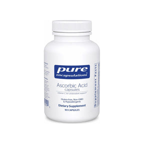 Pure Encapsulations Ascorbic Acid 90 capsules front bottle label