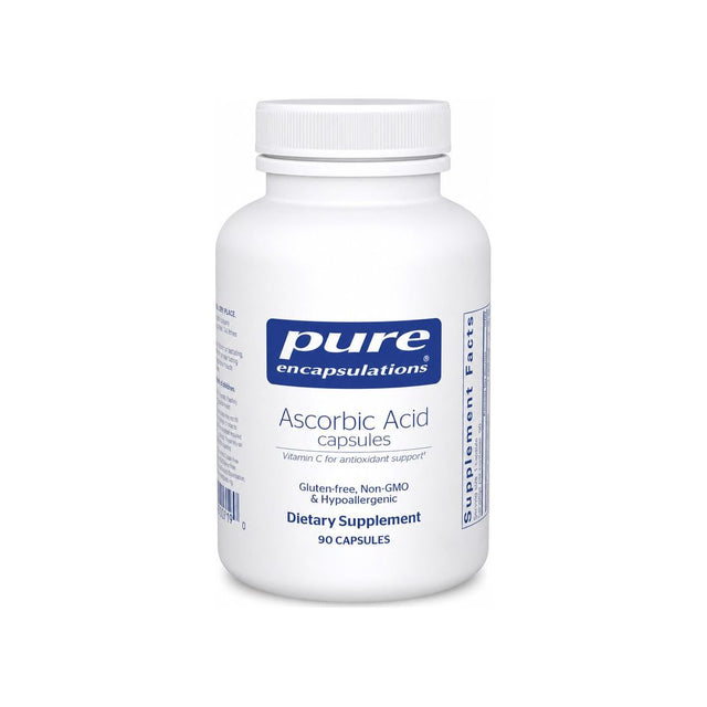 Pure Encapsulations Ascorbic Acid 90 capsules front bottle label