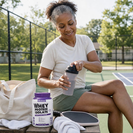 Bluebonnet Nutrition Whey Protein Isolate Original label showing sourcing and badges
