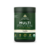Ancient Nutrition Multi Protein Plant Based Powder Vanilla 15 serving tub front label