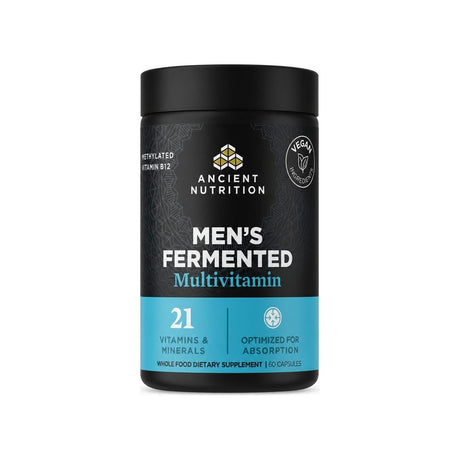 Ancient Nutrition Men's Fermented Multi 60 capsules bottle front label