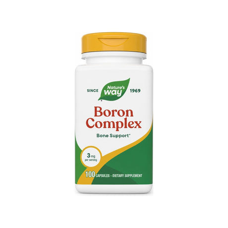 Nature's Way Boron Complex 100 Capsules front bottle with bone support label