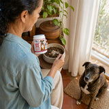 Vital Planet Vital Dog Multivitamin Powder shown with powder and scoop details