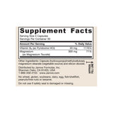 Jarrow Formulas Magnesium Taurate supplement facts panel listing ingredients, dosage, and serving size