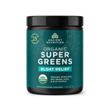 Ancient Nutrition SuperGreens Bloat Relief powder front container, 7.8 oz