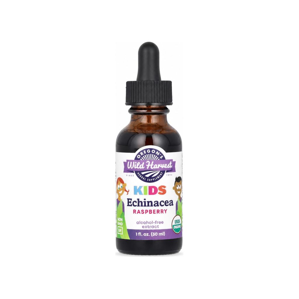 Oregon's Wild Harvest Kids Echinacea Organic raspberry 1 fl oz bottle front label