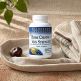 Planetary Herbals Horse Chestnut Vein Strength bottle side label with directions and cautions