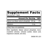 Source Naturals Melatonin Timed Release 3 mg supplement facts panel with ingredients and serving size