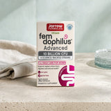 Jarrow Formulas Fem-Dophilus Advanced 10 Billion CFU back package with directions and warnings