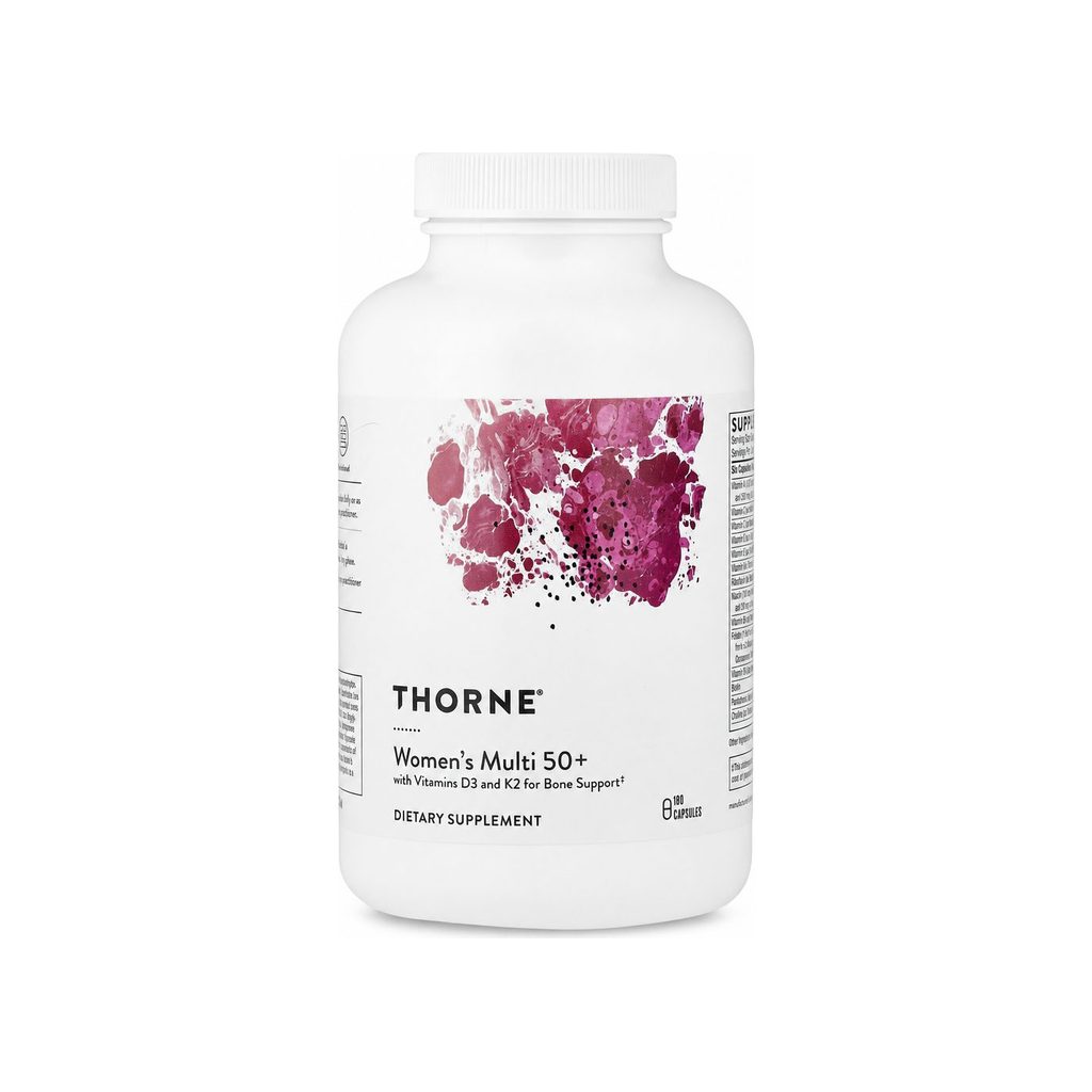 Thorne Women's Multi 50+ 180 capsules front bottle label