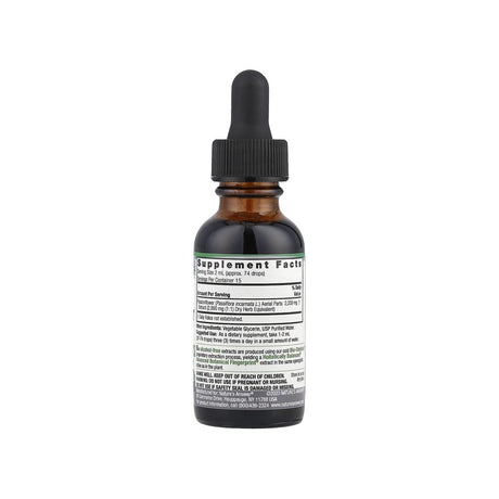 Nature's Answer Passionflower Alcohol-Free supplement facts panel listing ingredients, dosage, and serving size