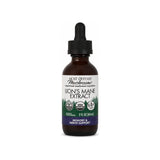 Host Defense Lion's Mane Extract 2oz bottle front label with organic, non-GMO, and gluten-free badges