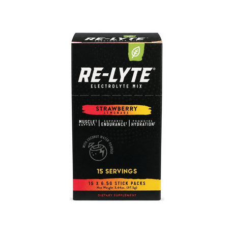 Redmond Re-Lyte Electrolyte Mix Strawberry Lemonade 15 stick pack box front
