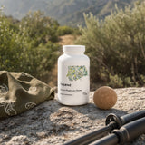 Thorne Calcium-Magnesium Malate capsules displayed beside the supplement bottle