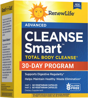 Renew Life Cleanse Smart Total Body Cleanse 2-Part Kit — 30-day program box, new look