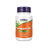 NOW Foods Oregano Oil Softgels 90 softgels front bottle with orange and white label