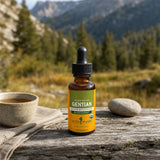 Herb Pharm Gentian 1 oz product label with directions, ingredients, and serving details
