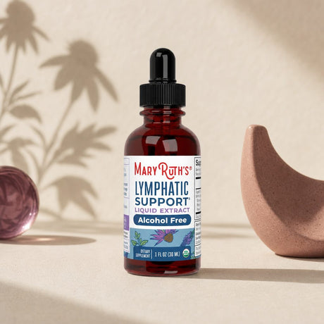 MaryRuth's Organic Lymphatic Support Herbal Blend bottle in an Upgrade Your Routine product graphic