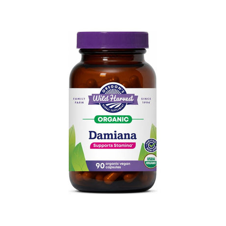 Oregon's Wild Harvest Damiana 90 vegan capsules bottle front label