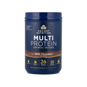 Ancient Nutrition Multi Protein Powder Milk Chocolate 15 serving front tub