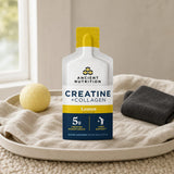 Ancient Nutrition Creatine + Collagen Gel Lemon pouch in an active lifestyle setting