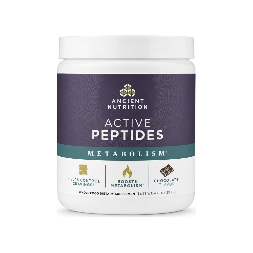 Ancient Nutrition Active Peptides Metabolism Powder Chocolate 4.4 oz front package