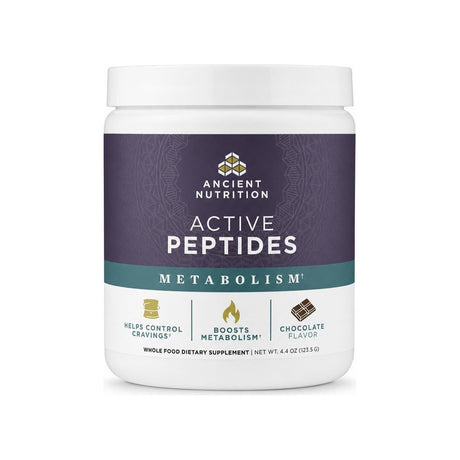 Ancient Nutrition Active Peptides Metabolism Powder Chocolate 4.4 oz front package
