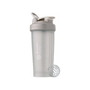 BlenderBottle Classic 28oz Pebble Grey shaker bottle with flip cap and carry loop