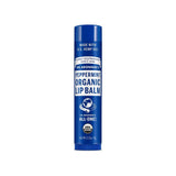 Dr. Bronner's Organic Lip Balm Peppermint tube with green label on white background