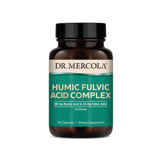 Dr. Mercola Humic Fulvic Acid Complex Capsules 30-count bottle front label