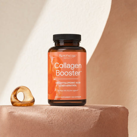 Reserveage Collagen Booster bottle with capsule supplement display