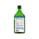 Carlson Norwegian Cod Liver Oil Unflavored supplement facts panel with ingredients and serving size