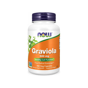 NOW Foods Graviola 500 mg Veg Capsules 100-count bottle front label