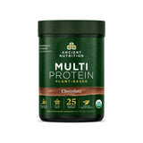 Ancient Nutrition Multi Protein Chocolate powder tub front label, 15 servings
