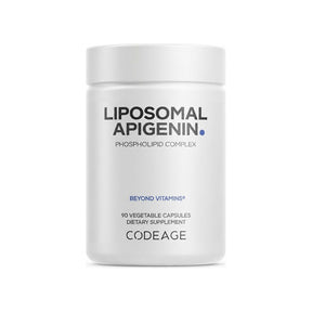 Codeage Liposomal Apigenin Capsules front bottle showing 50 mg and 90 vegetable capsules