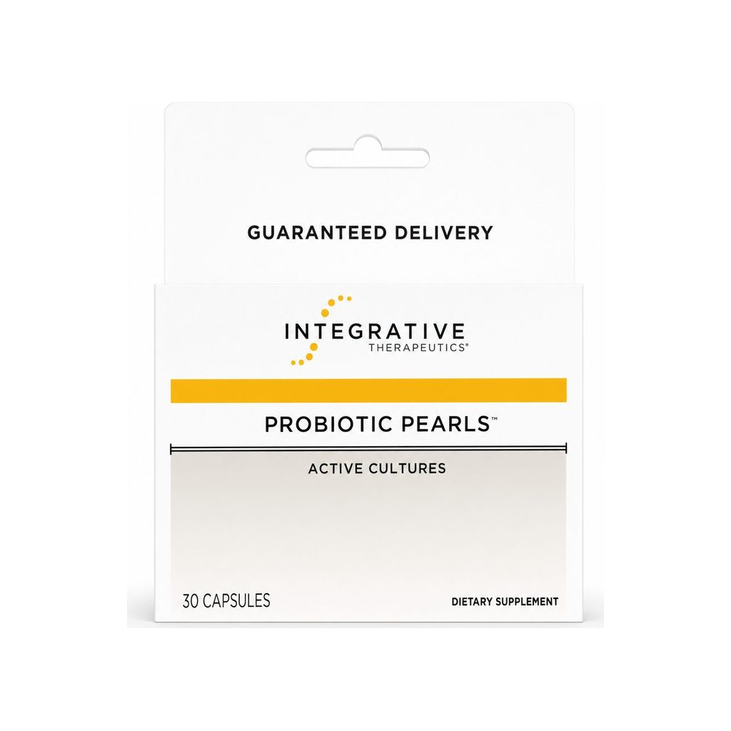Integrative Therapeutics Probiotic Pearls 30 capsule front box with guaranteed delivery label
