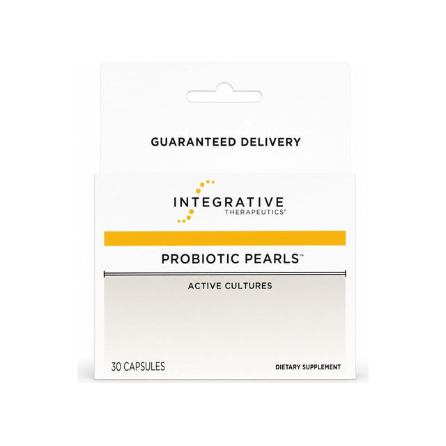 Integrative Therapeutics Probiotic Pearls 30 capsule front box with guaranteed delivery label